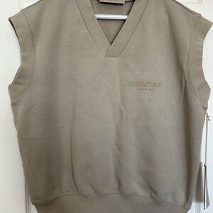 Fear of God Essentials Olive Sleeveless Sweatshirt